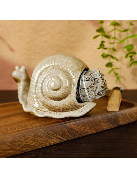 Quemador de Incienso de Cerámica MOUGIGI Caracol Marrón