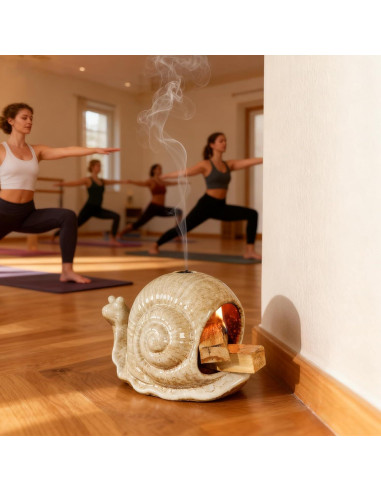 Quemador de Incienso de Cerámica MOUGIGI Caracol Marrón