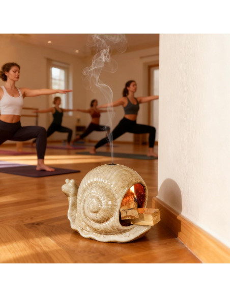 Quemador de Incienso de Cerámica MOUGIGI Caracol Marrón