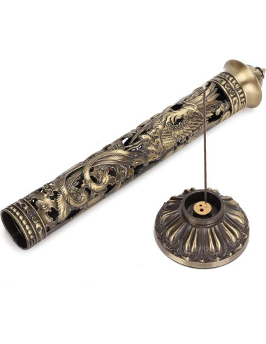 Soporte de Incienso Focket de Bronce con Relieve Dragón 8.5x7cm