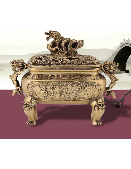 Soporte de Incienso Dragón Chino Walfront de Cobre 0.61 kg