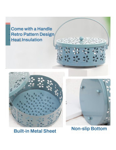 Quemador de Espirales de Mosquito BYROYIO Azul Hierro 14x6 cm 2