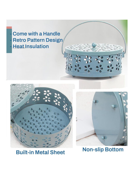 Quemador de Espirales de Mosquito BYROYIO Azul Hierro 14x6 cm