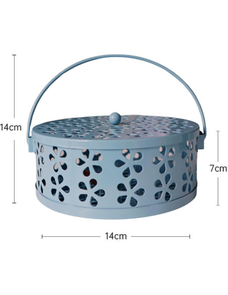 Quemador de Espirales de Mosquito BYROYIO Azul Hierro 14x6 cm