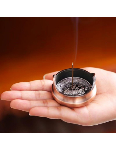 Quemador de Incienso Circular CHENSHUO Bronce Mini 3.8cm