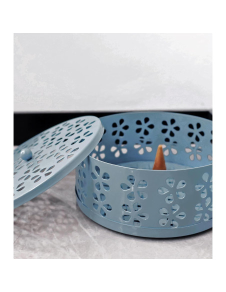 Quemador de Espirales de Mosquito BYROYIO Azul Hierro 14x6 cm