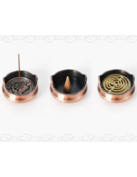 Quemador de Incienso Circular CHENSHUO Bronce Mini 3.8cm