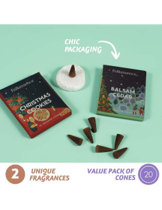 Conos de Incienso Retroceso Folkulture Navidad 20 Piezas 2