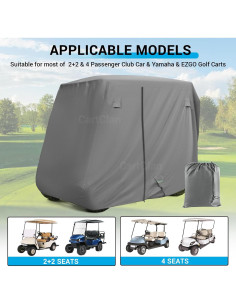 Cubierta de Lluvia para Carro de Golf CartClan 420D Impermeable 2
