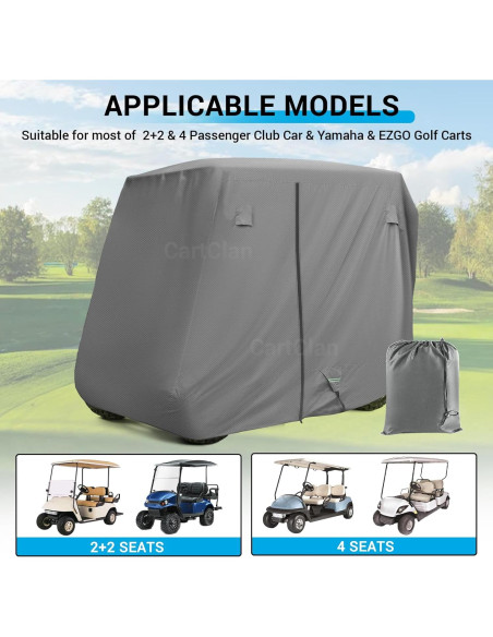 Cubierta de Lluvia para Carro de Golf CartClan 420D Impermeable