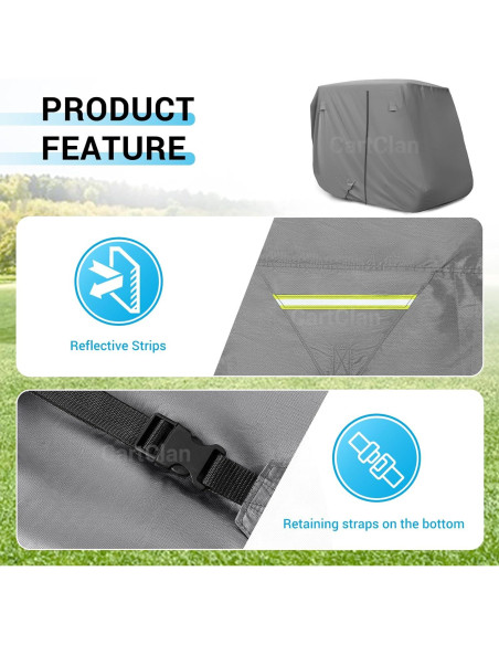 Cubierta de Lluvia para Carro de Golf CartClan 420D Impermeable