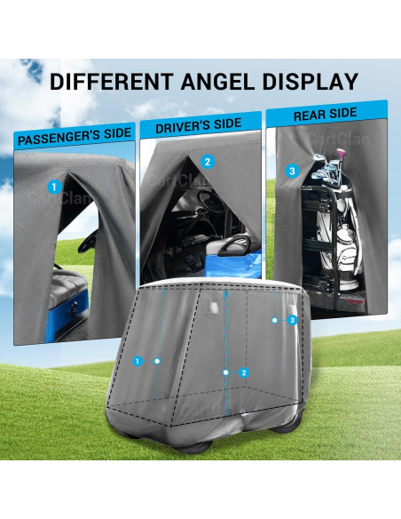 Cubierta de Lluvia para Carro de Golf CartClan 420D Impermeable