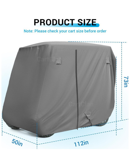 Cubierta de Lluvia para Carro de Golf CartClan 420D Impermeable