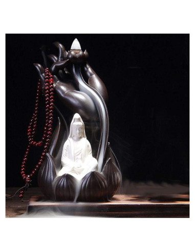 Horno de Incienso de Retroceso Stimmt Loto Buda Cerámica 10 Conos