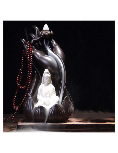 Horno de Incienso de Retroceso Stimmt Loto Buda Cerámica 10 Conos