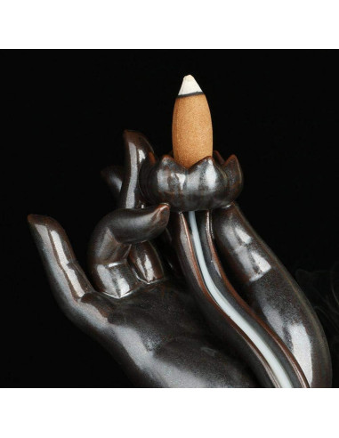 Horno de Incienso de Retroceso Stimmt Loto Buda Cerámica 10 Conos