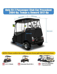 Cubierta de Carrito de Golf MOSNAI 2 Pasajeros Impermeable 2