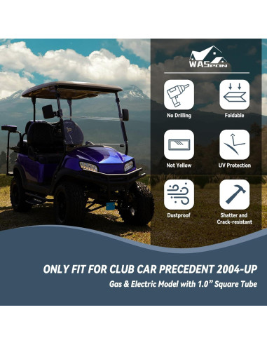 Parabrisas Plegable SHUNCHENXIANG para Carrito Golf Club Car Precedent 2004+