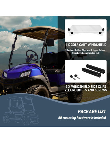 Parabrisas Plegable SHUNCHENXIANG para Carrito Golf Club Car Precedent 2004+