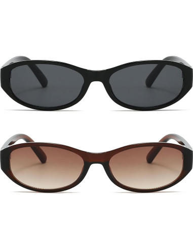 Gafas de sol ovaladas BRMHDY para mujeres, UV400, 2 colores