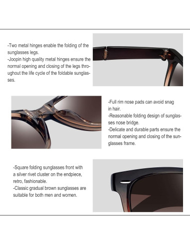 Gafas de sol Joopin cuadradas polarizadas UV400 para hombres y mujeres