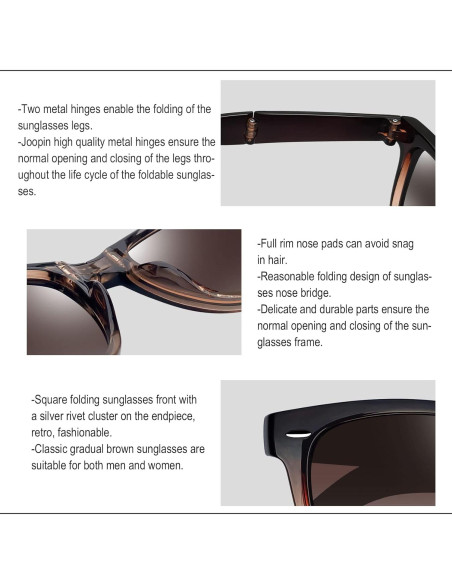 Gafas de sol Joopin cuadradas polarizadas UV400 para hombres y mujeres Gafas de sol Joopin cuadradas polarizadas UV400 para hombres y mujeres