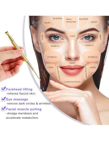 Herramienta de Masaje Facial Nuanchu 3 Piezas Acero Inoxidable