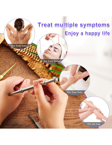 Herramienta de Masaje Facial Nuanchu 3 Piezas Acero Inoxidable