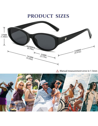 Gafas de sol ovaladas BRMHDY para mujeres, UV400, 2 colores