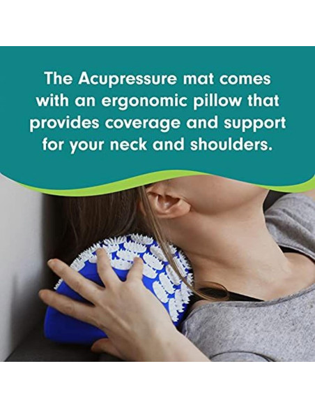 Aculief - Alfombra de Acupresión y Almohada - Alivio del Estrés