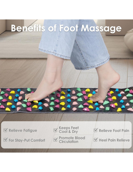 Alfombrilla de Masaje para Pies Worive 175x35 cm Acupresión