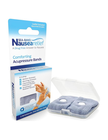 Muñequera Antináuseas Sea-Band Gris - 1 Par, Alivio Natural