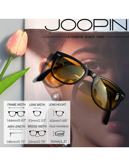 Gafas de sol Joopin plegables UV400 para conducción nocturna