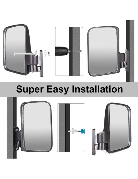 Espejos Laterales Plegables Universales Weitron para Carritos de Golf