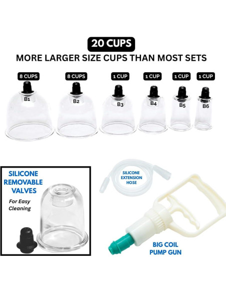 Juego de Ventosas de Terapia Profesional Cupping Warehouse - 20 Unidades