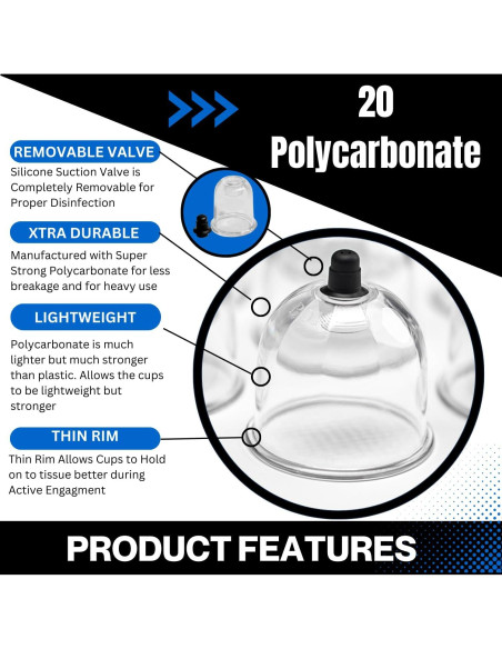 Juego de Ventosas de Terapia Profesional Cupping Warehouse - 20 Unidades