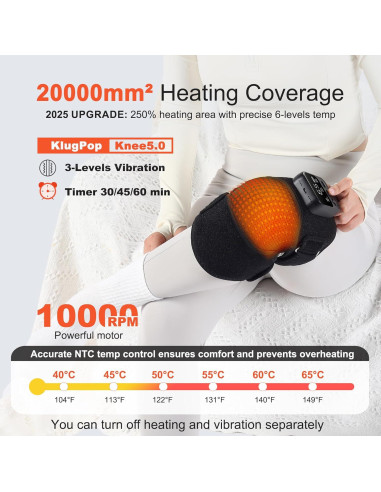 Masajeador de Rodilla KlugPop V5.0 Inalámbrico con Calor