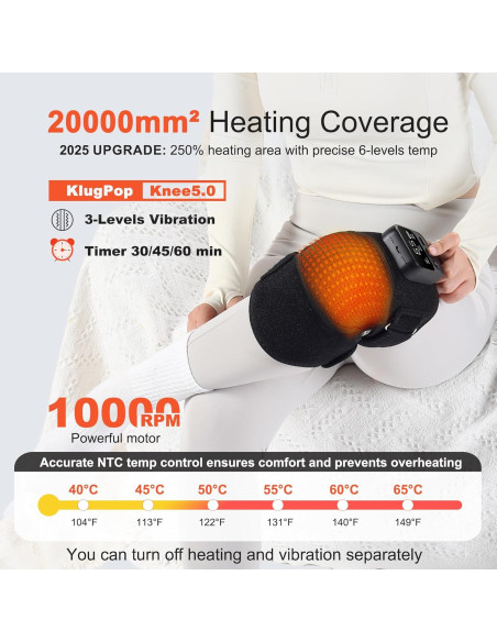 Masajeador de Rodilla KlugPop V5.0 Inalámbrico con Calor
