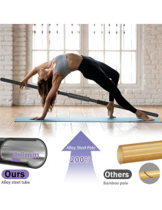 Bastón de Yoga Scisum 147 cm Ajustable con Agarre Antideslizante 2