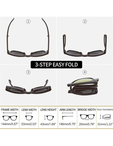 Gafas de sol Joopin plegables UV400 polarizadas marrón