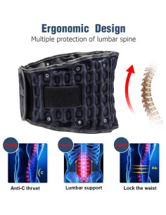 Cinturón de Descompresión Inflable HONGJING Soporte Lumbar 29-49" 2
