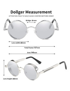 Gafas de Sol Redondas UV400 Dollger Metal Vintage 2