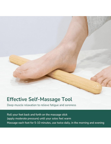 Bastón de Masaje de Bambú Goodtar 38.1 cm - Relajación Muscular