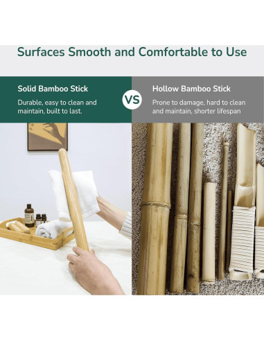 Bastón de Masaje de Bambú Goodtar 38.1 cm - Relajación Muscular