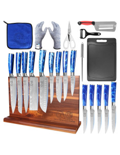 Conjunto de Cuchillos de Cocina XYJ con Bloque Magnético 15 Piezas