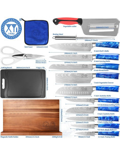 Conjunto de Cuchillos de Cocina XYJ con Bloque Magnético 15 Piezas 2
