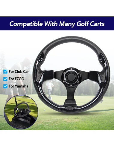 Volante de Carro de Golf YEHICY Universal 31.75 cm Negro