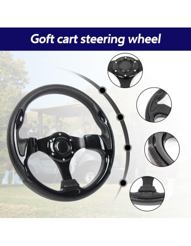 Volante de Carro de Golf YEHICY Universal 31.75 cm Negro