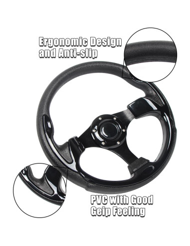 Volante de Carro de Golf YEHICY Universal 31.75 cm Negro