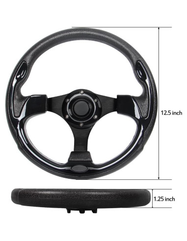 Volante de Carro de Golf YEHICY Universal 31.75 cm Negro